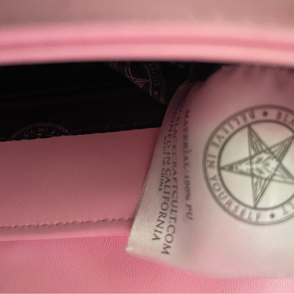 BLACKCRAFT CULT PINK GOTH CROSSBODY BAG Missing Heavy Chain Handle - Picture 10 of 13